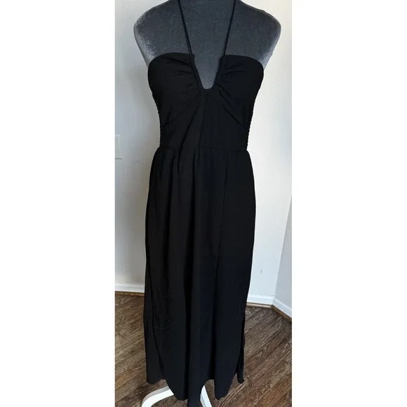 Maxi Dress M Romantic Whimsigoth Boho Dark Fairy Grunge Witchy Convertible Flowy - Picture 6 of 15